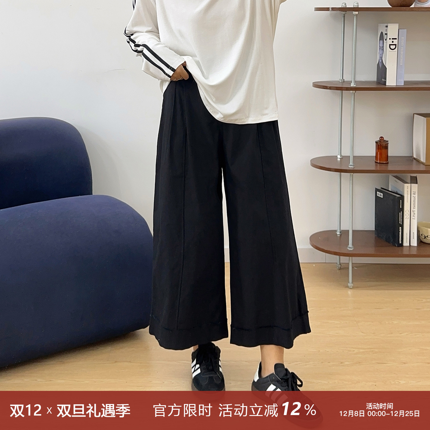 宛宛大码休闲工装直筒牛仔九分裤女胖mm显瘦阔腿奶奶裤萝卜哈伦裤