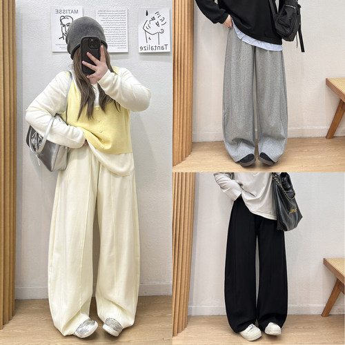 百搭高腰休闲裤弯刀裤