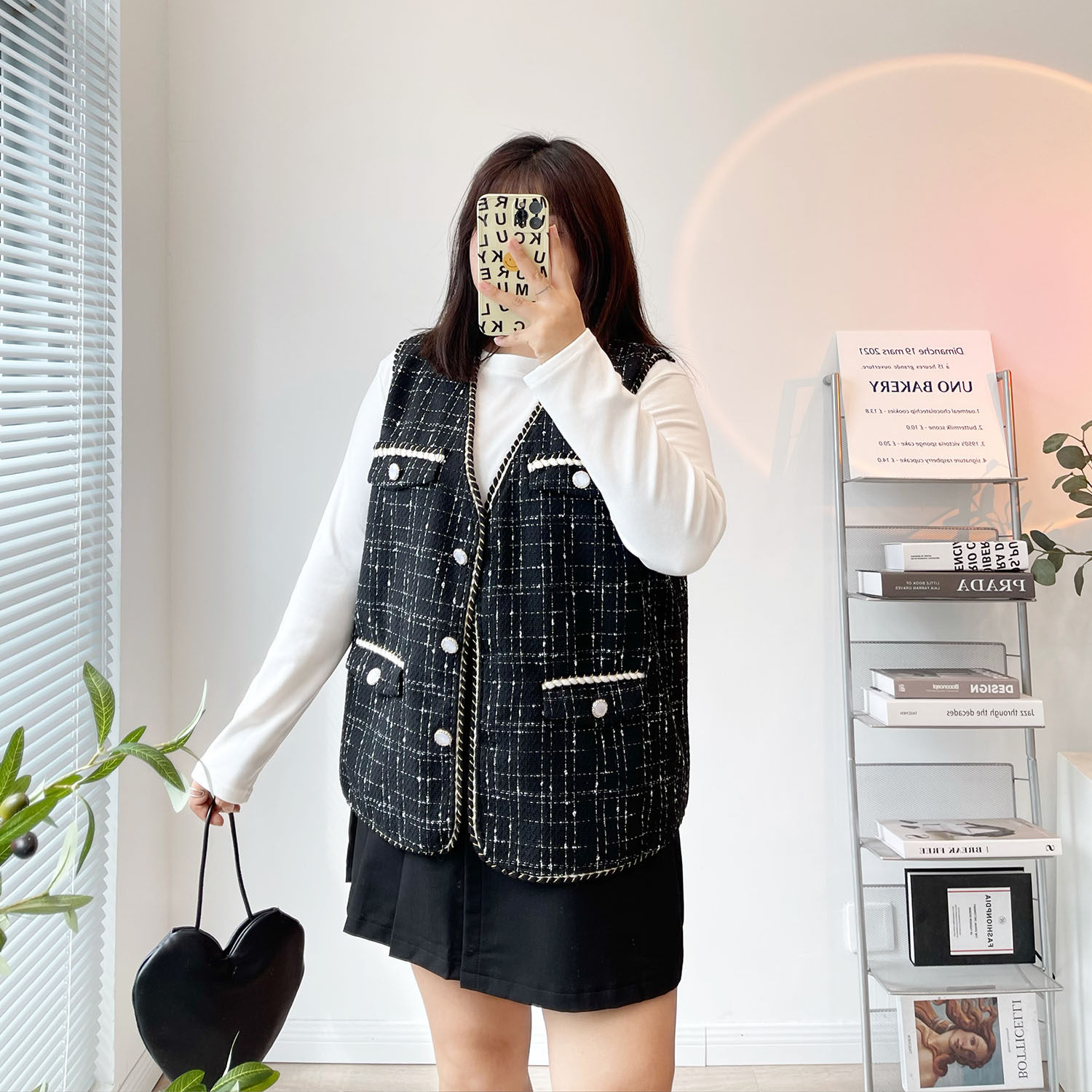 宛宛家大码2021早秋季新款百搭花呢中长款撞色外搭胖mm复古马甲女,女装/女士精品,常规大码外套,淘宝优惠券,粉丝福利购,淘宝优惠卷