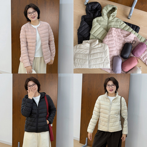 宛宛大码排骨立领羽绒服女冬季胖mm宽松国标90白鸭绒轻薄连帽外套