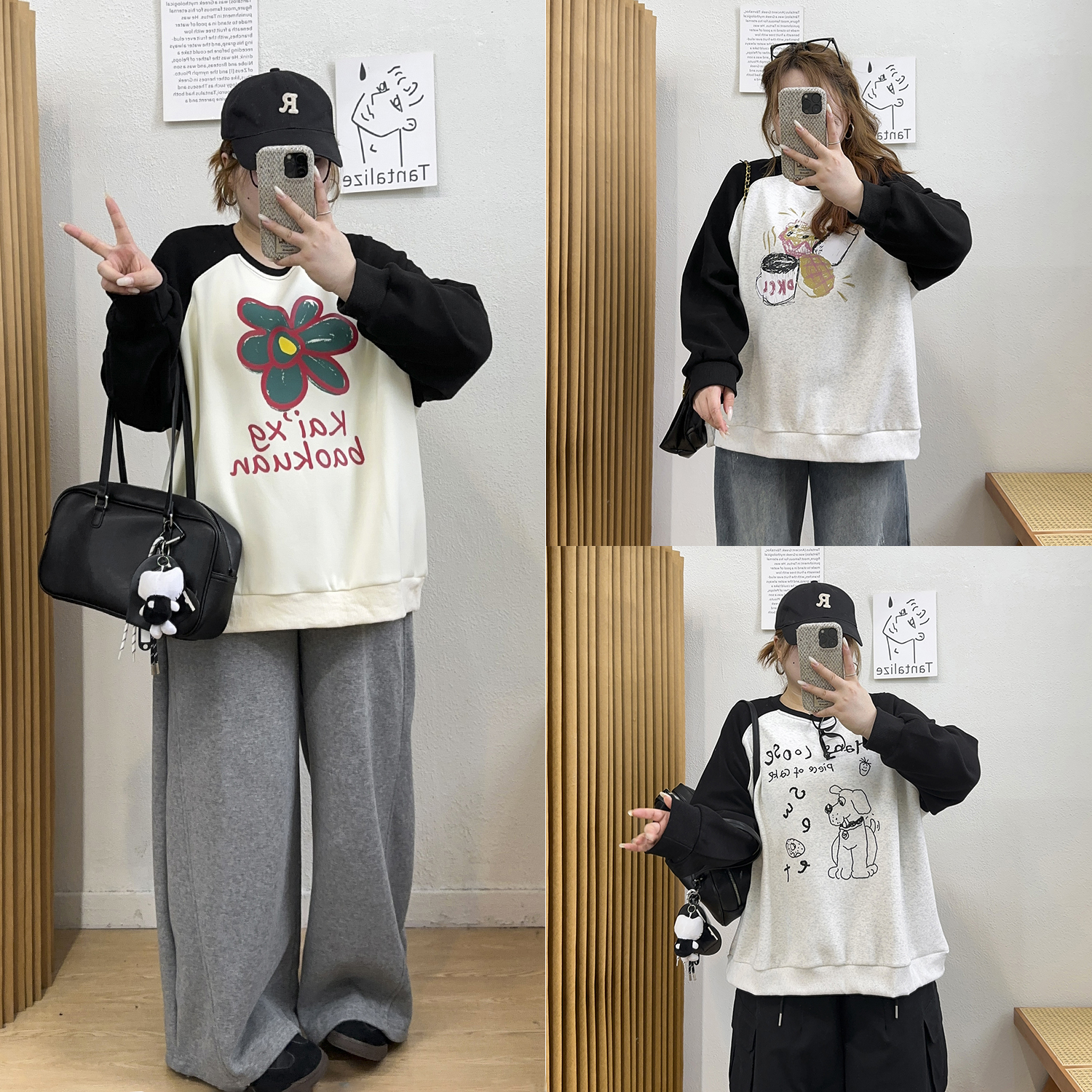 圆领宽松显瘦韩版印花卫衣