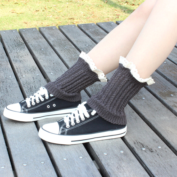 毛线短女袜套保暖脚裸脚脖套秋冬护小腿套花边百搭鞋套靴套特价
