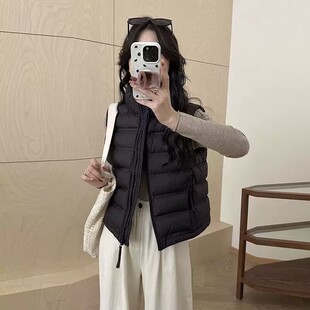 春秋棉马甲女短裤 宽松显瘦外穿内搭立领百搭背心马夹外套