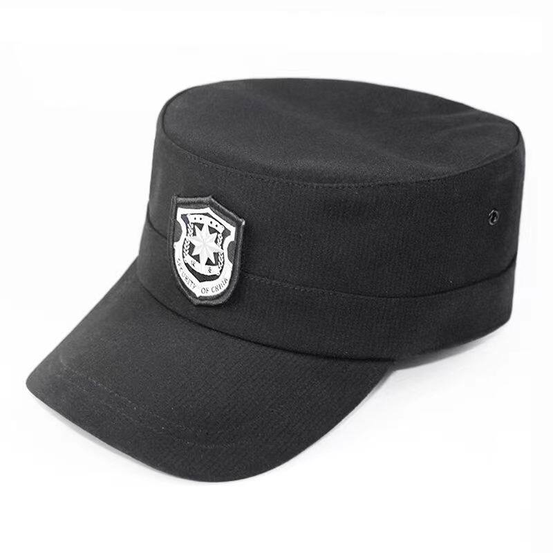 包邮新款保安四季速干执勤工作帽蓝色透气作训帽成人上班黑色帽子