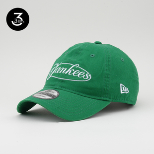 韩国代购 NEWERA纽亦华帽子男女940软顶复古YANKESS刺绣字母标绿色