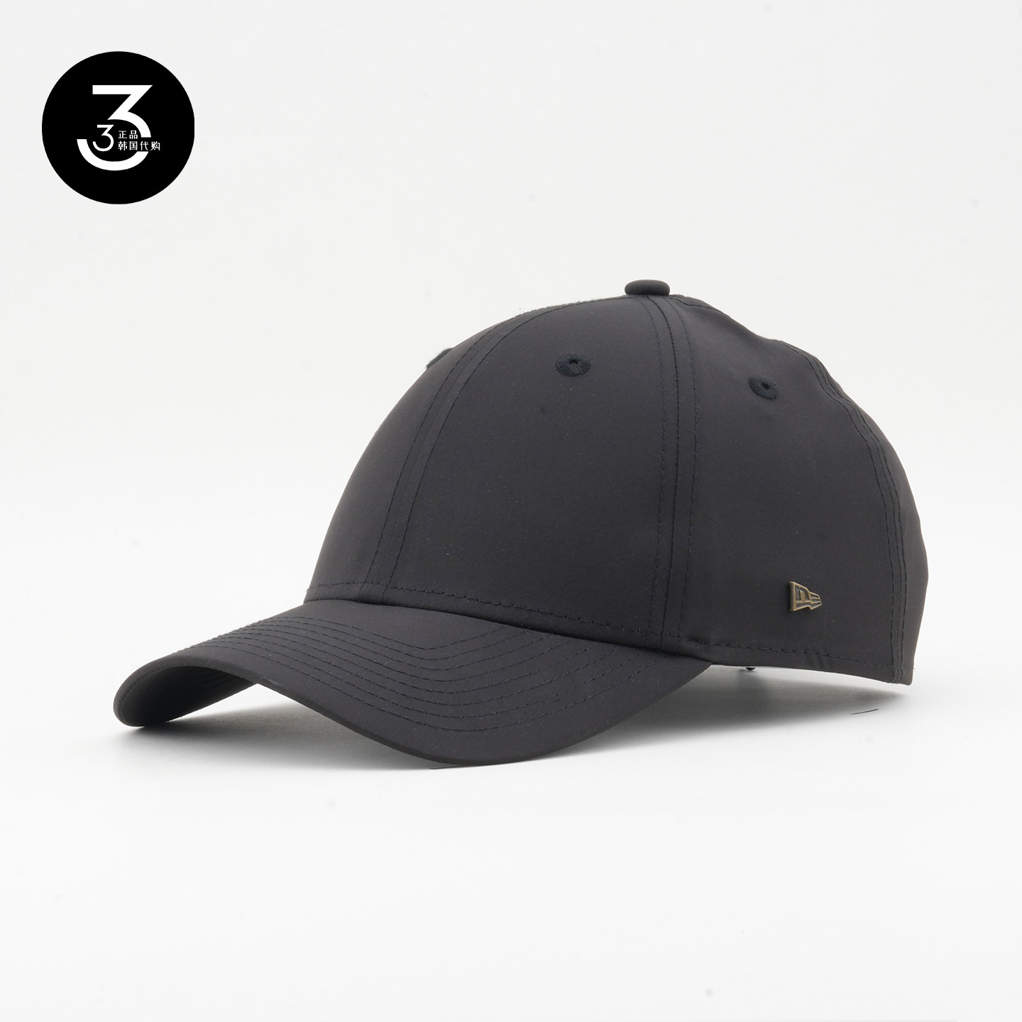 韩国代购NEWERA纽亦华黑标系列速干防晒无LOGO940硬顶棒球帽黑色
