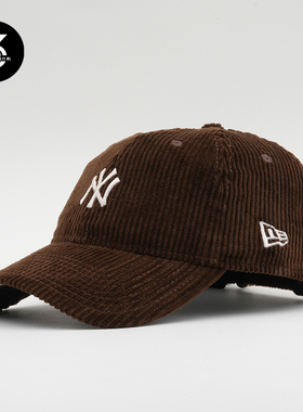 韩国代购NEWERA纽亦华帽子灯芯绒940NY小标冬季保暖棒球帽咖啡色