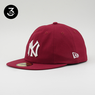 韩国代购 NEWERA纽亦华1920平沿软顶全封闭复古NY纽约扬基棒球帽红