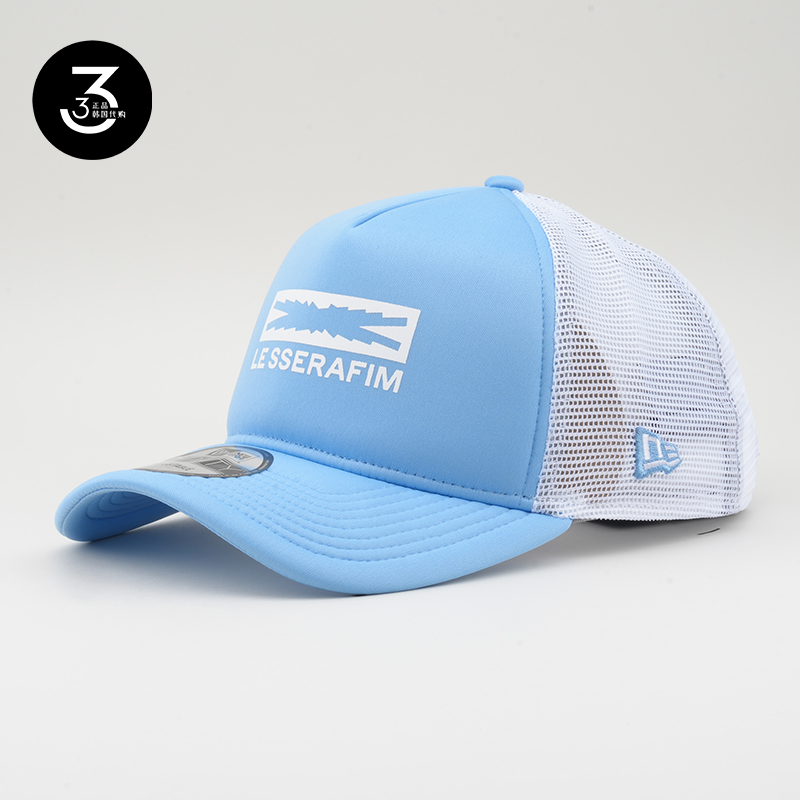 韩国代购NEWERA X LE SSERAFIM联名限量款纽亦华帽子网眼硬顶蓝色