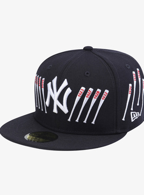 NEW ERA X SPIKE LEE 30周年5950平沿全封闭棒球帽NY洋基球棒LOGO