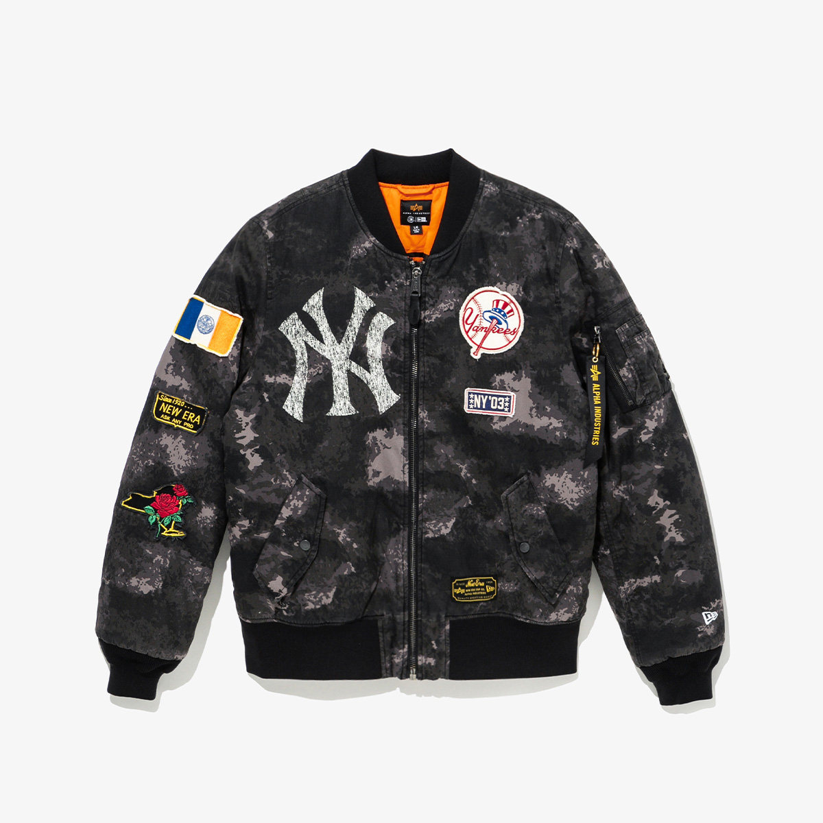 韩国代购NEWERA X ALPHA纽亦华X阿尔法联名款棒球服NY洋基黑迷彩