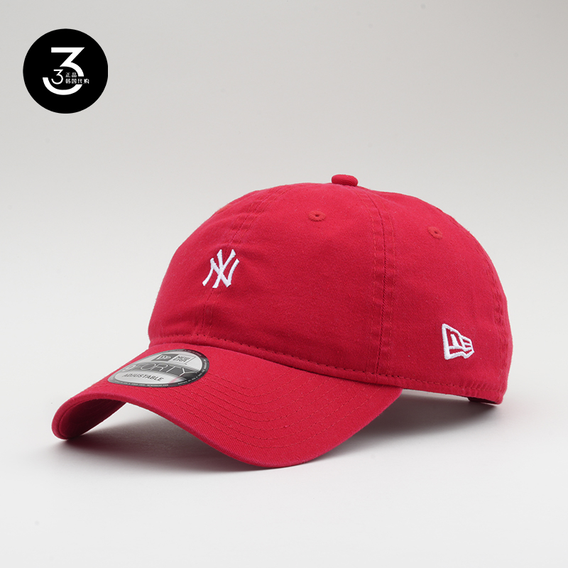 韩国代购NEWERA帽子夏潮940小标软顶NY鸭舌帽洋基棒球帽大红色