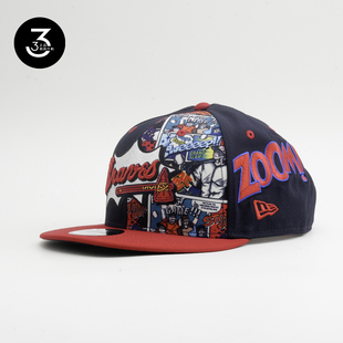 韩国代购NEWERA纽亦华MLB球员周末卡通涂鸦950平沿棒球帽AS勇士队