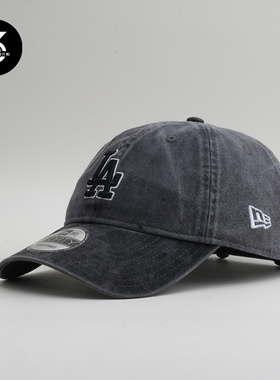 韩国代购NEWERA纽亦华帽子水洗做旧复古940软顶大标棒球帽LA炭灰