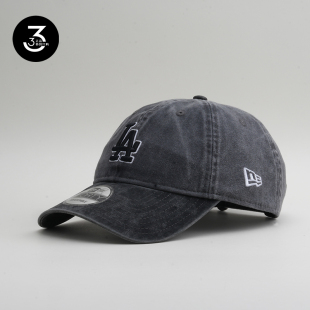 韩国代购 NEWERA纽亦华帽子水洗做旧复古940软顶大标棒球帽LA炭灰