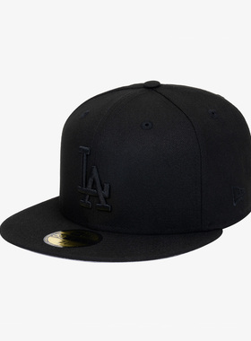 韩国代购NEWERA纽亦华5950平沿全封闭棒球帽白灰帽檐道奇黑色黑LA