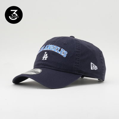 韩国代购NEWERA纽亦华帽子男女同款920软顶小标LA字母棒球帽藏蓝