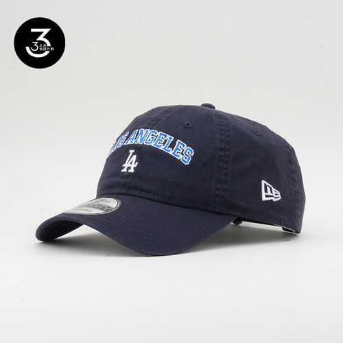 韩国代购NEWERA纽亦华帽子男女同款920软顶小标LA字母棒球帽藏蓝