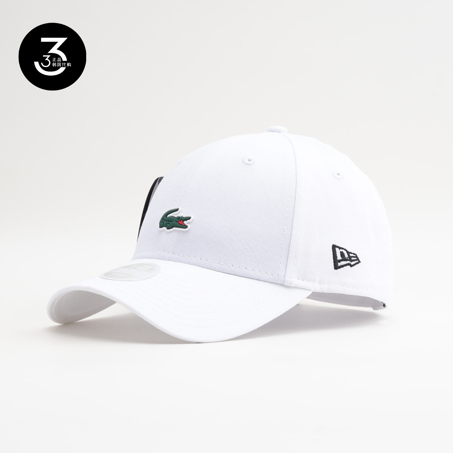 韩国代购NEWERA X LACOSTE纽亦华X鳄鱼联名940硬顶可调节棒球帽白