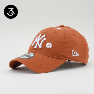 韩国代购 NEWERA纽亦华帽子940GD权志龙小雏菊刺绣NY标棒球帽桔色