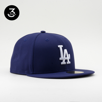 韩国代购NEWERA纽亦华59FIFTY平沿硬顶全封闭5950棒球帽LA藏蓝色