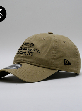 韩国代购NEWERA棒球帽鸭舌帽920软顶小字母刺绣弯檐帽休闲卡其色