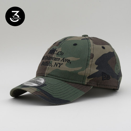 韩国代购NEWERA棒球帽鸭舌帽920软顶小字母刺绣弯檐帽休闲迷彩绿