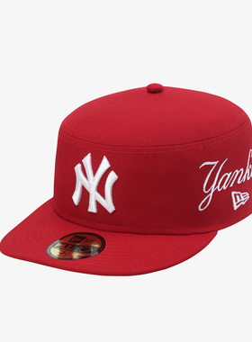 韩国代购NEWERA纽亦华PILLBOX复古平沿全封闭药盒帽NY扬基红色