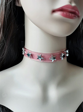 无金属PU皮女锁骨链小众设计