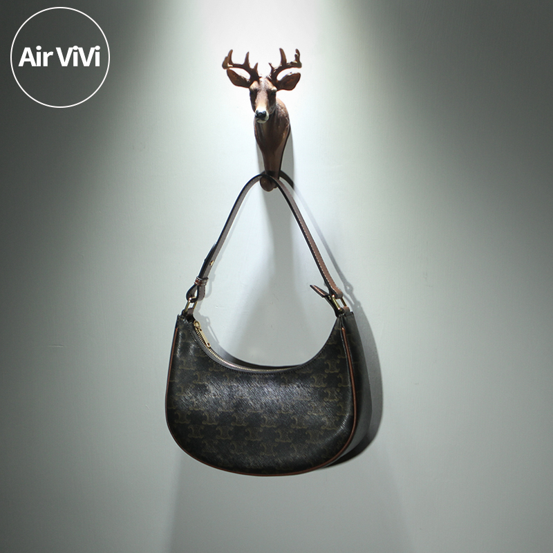Airvivi-19S34-2025秋冬新款腋下包新月包老花包休闲包小包女包