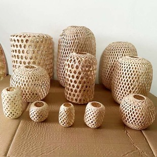 竹编灯笼筐纯手工精品可做吊灯台灯古装 饰品 拍摄周岁礼婚宴场景装