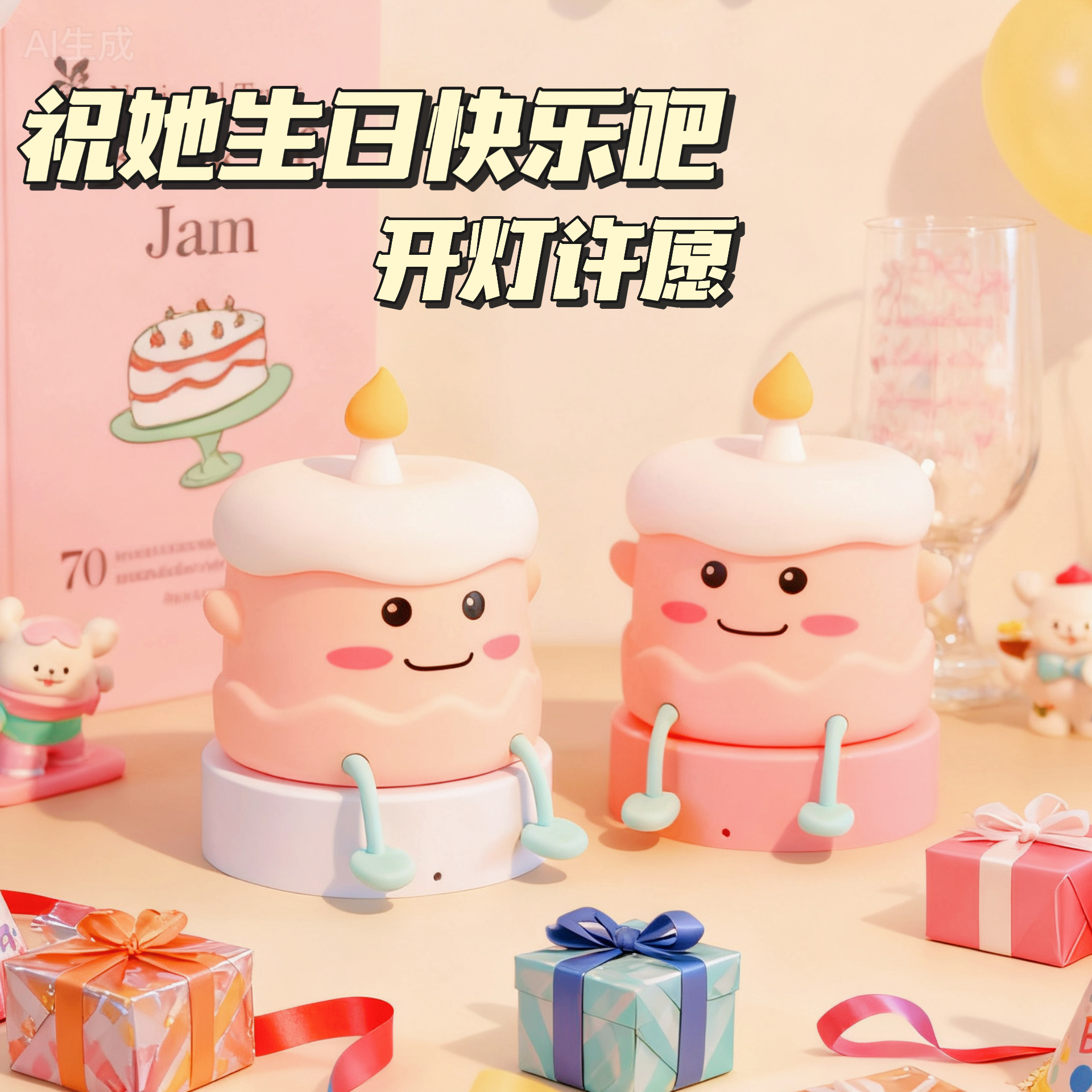 2025新款婴儿喂奶护眼生日蛋糕小夜灯卧室睡眠夜间床头宿舍床上用