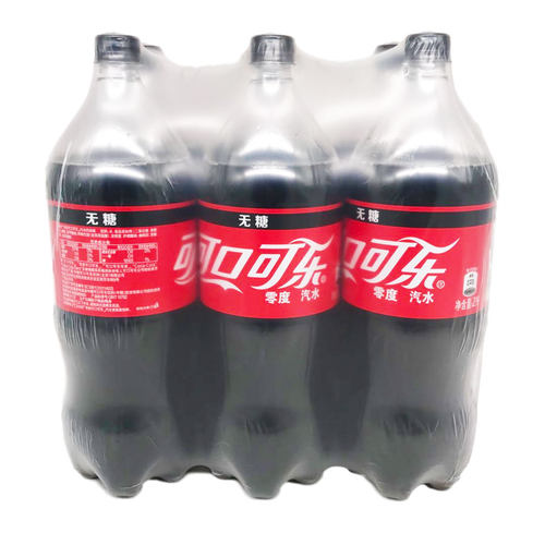 零度可乐无糖汽水2L*6瓶/