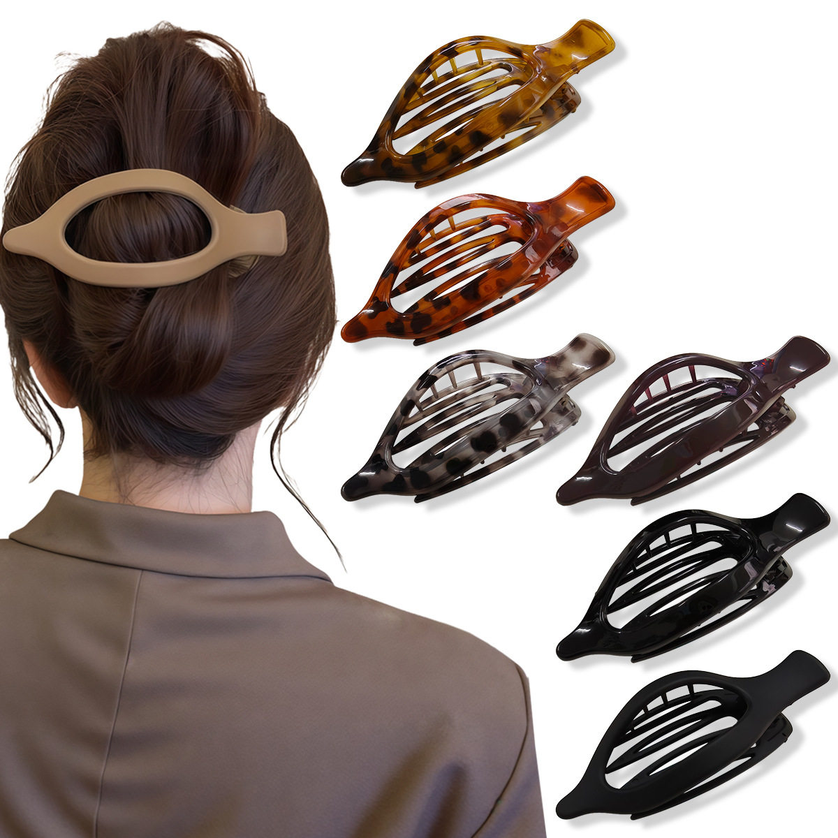 跨境大号盘发鸭嘴夹发夹2025新款后脑勺鲍鱼夹丸子头抓夹扁夹发卡,饰品/流行首饰/时尚饰品新,民族风发饰,淘宝优惠券,粉丝福利购,淘宝优惠卷