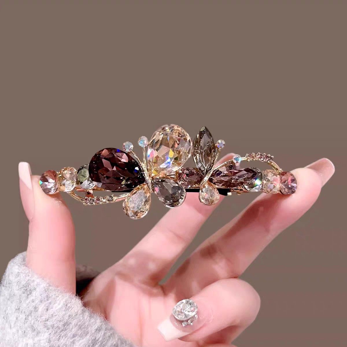 8公分弹簧夹蝴蝶扣夹弹簧夹水晶马尾夹边夹女生发夹,饰品/流行首饰/时尚饰品新,民族风发饰,淘宝优惠券,粉丝福利购,淘宝优惠卷