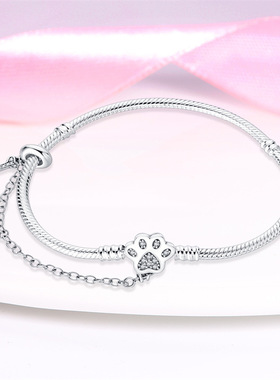 diy饰品配件萌宠萌爪安全链手链镀925银亚马逊速卖通热销