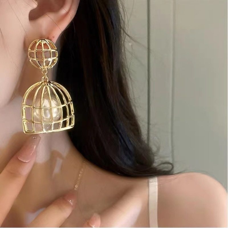 夸张大珍珠鸟笼耳环女气质名媛独特耳坠感个性耳饰2023新款,饰品/流行首饰/时尚饰品新,耳环,淘宝优惠券,粉丝福利购,淘宝优惠卷