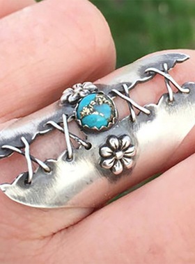 华杰   跨境爆款饰品925银镶蓝色锆石女式创意戒指 厂家直销