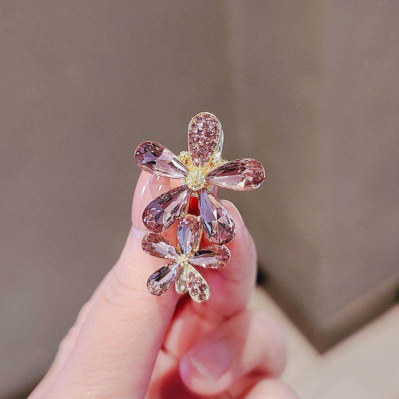 甜美花朵发夹女头饰侧边刘海夹小众设计感精致超闪锆石发卡鸭嘴夹,饰品/流行首饰/时尚饰品新,民族风发饰,淘宝优惠券,粉丝福利购,淘宝优惠卷