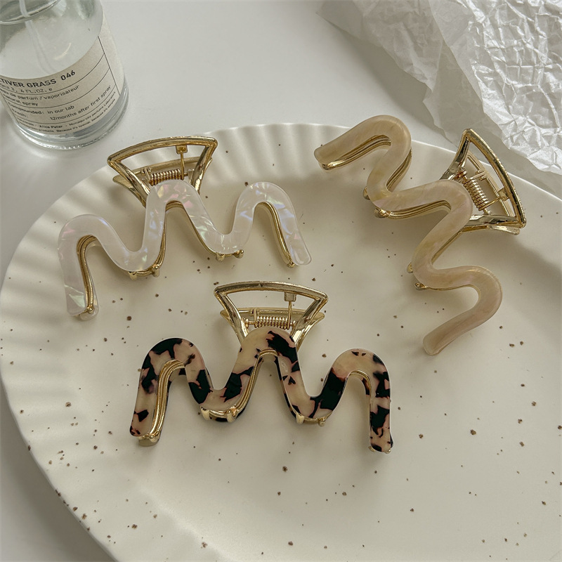 复古金属发夹后脑勺盘发抓夹女夏季感鲨鱼夹子头饰发卡2023年