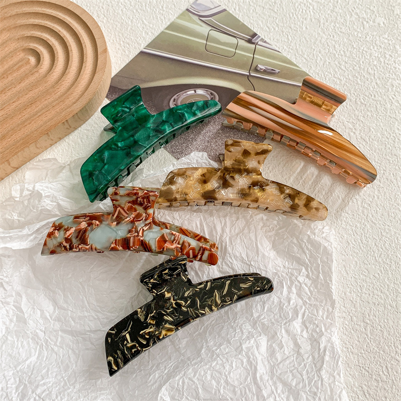 新款醋酸鲨鱼抓韩版色小众抓夹洗澡马尾夹外带慵懒法式发抓女