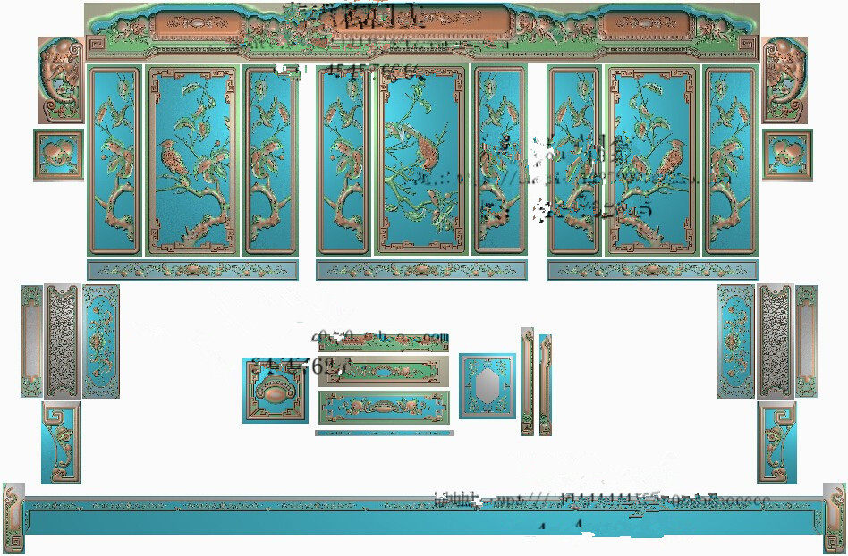 精雕图吉祥如意雕刻图花鸟桃子精品象头花开富贵沙发套图浮雕图