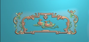 鸳鸯扶手板精雕图浮雕灰度雕刻图草龙侧板精品沙发扶手下花花鸟