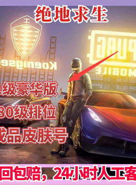 绝地求生帐号pubg账号500级吃鸡成品皮肤号库存号可排位竞技账户