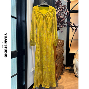 琉璃柠梦 复古气质收腰显瘦长袖 2026春季 法式 连衣裙女 新款