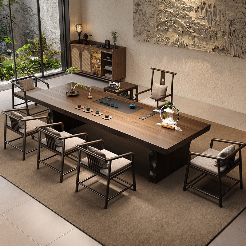 新中式茶桌椅组合罗汉床家用原木办公室茶室客厅接待简约2026新款