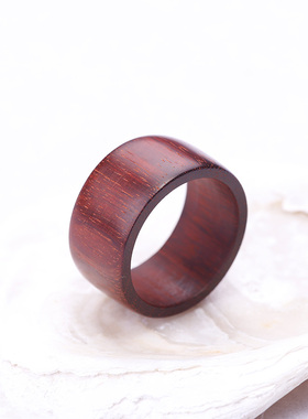 印度小叶紫檀扳指男女款戒指手作手环文玩手把件嵌银礼品订制刻字