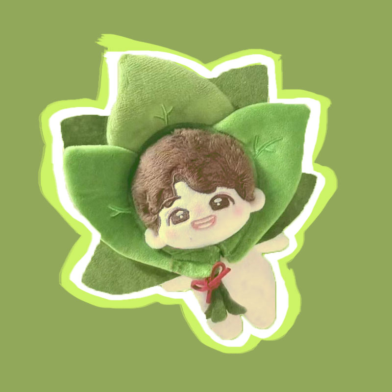 好运柚子叶|10cm自嘲熊娃衣头套棉花娃娃可爱高颜值替换变装配饰