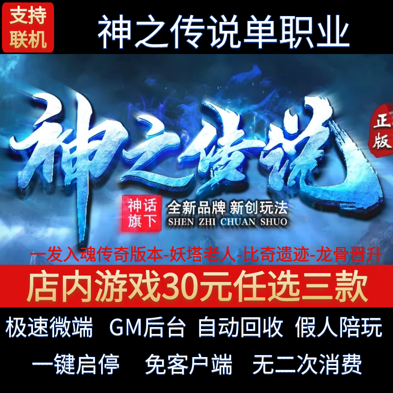 传奇单机电脑版神之传说单职业迷失比奇遗迹假人GM后台微端联机