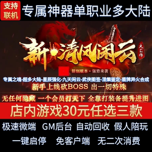 新清风闲云传奇单机版专属神器单职业多大陆假人gm后台微端联机网